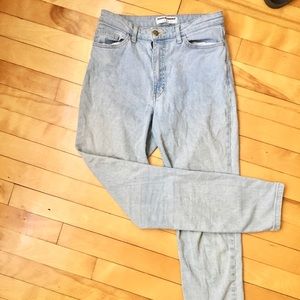 American Apparel light blue high-waisted jeans